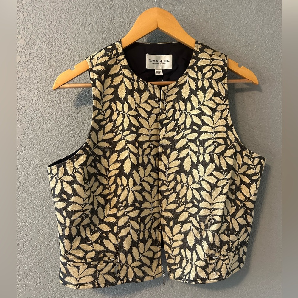 Emanuel Ungaro Navy and Gold Jacket Vest